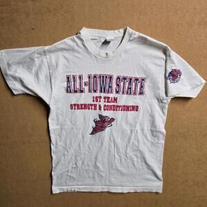 Vintage 90s Iowa State Cyclones T Shirt Men’s Size L Vintage Logo Single Stitch